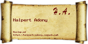 Halpert Adony névjegykártya